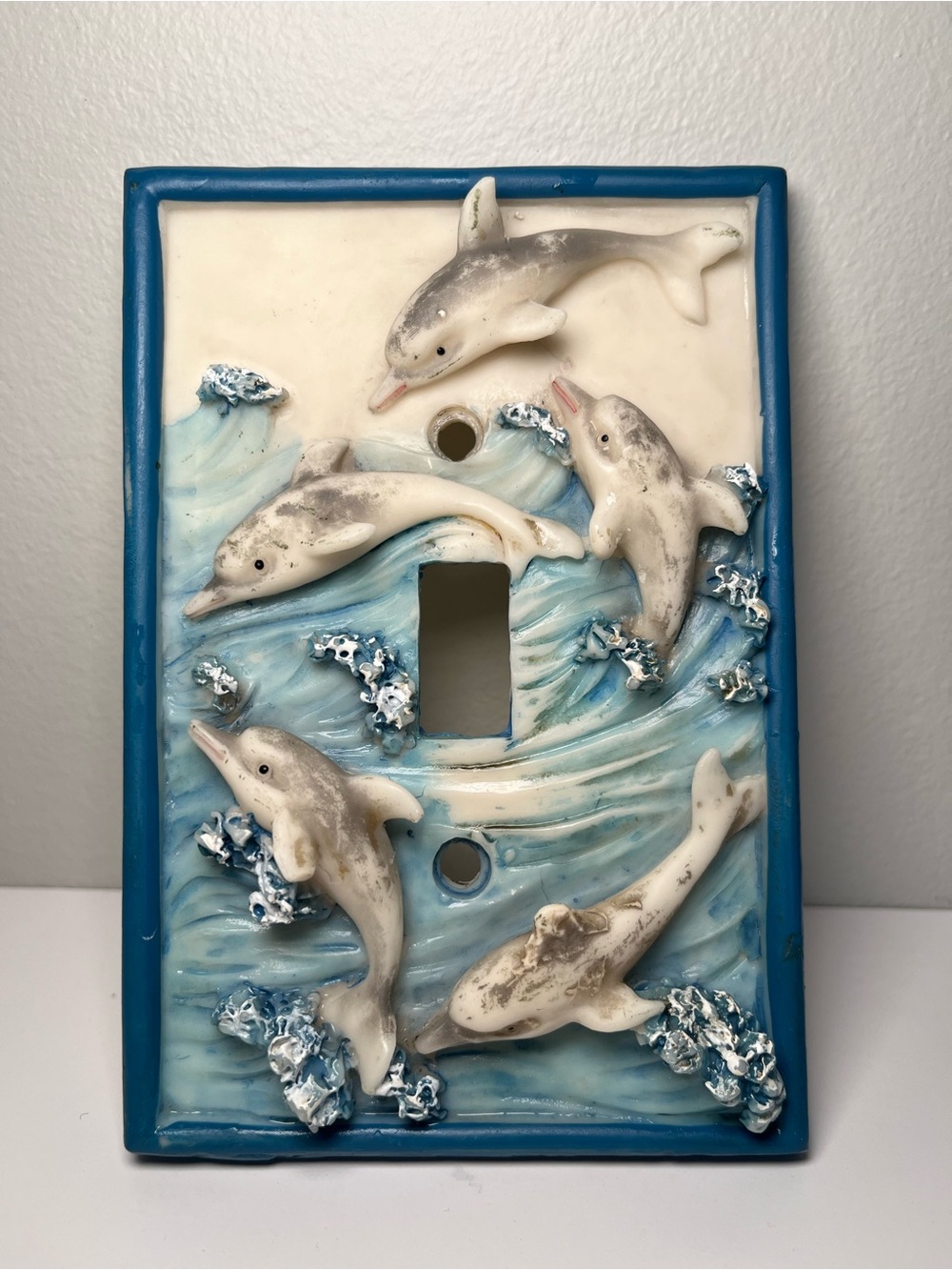 Vintage Dolphin Light Switch Cover Coastal Beach Wall Decor 80’s 90’s